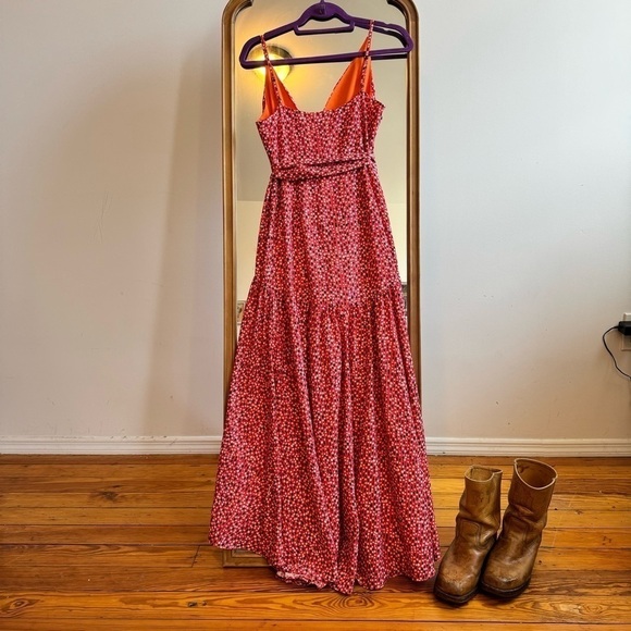 Hutch Womens Orange Polka Dots Maxi Wrap Dress Xsmall - Picture 6 of 7